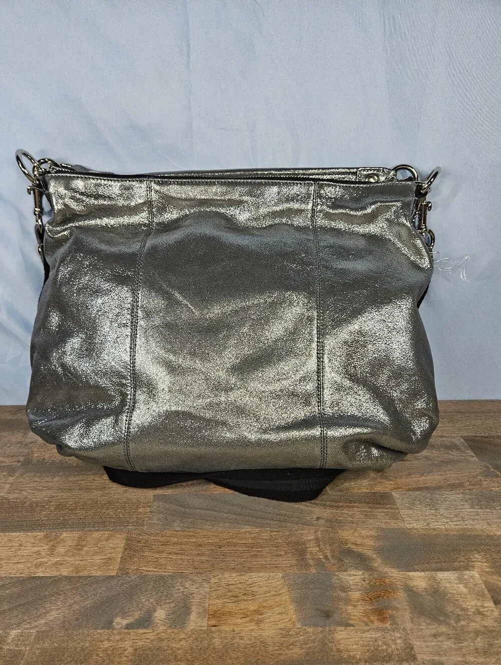Coach Poppy Metallic Double Pocket Hobo
